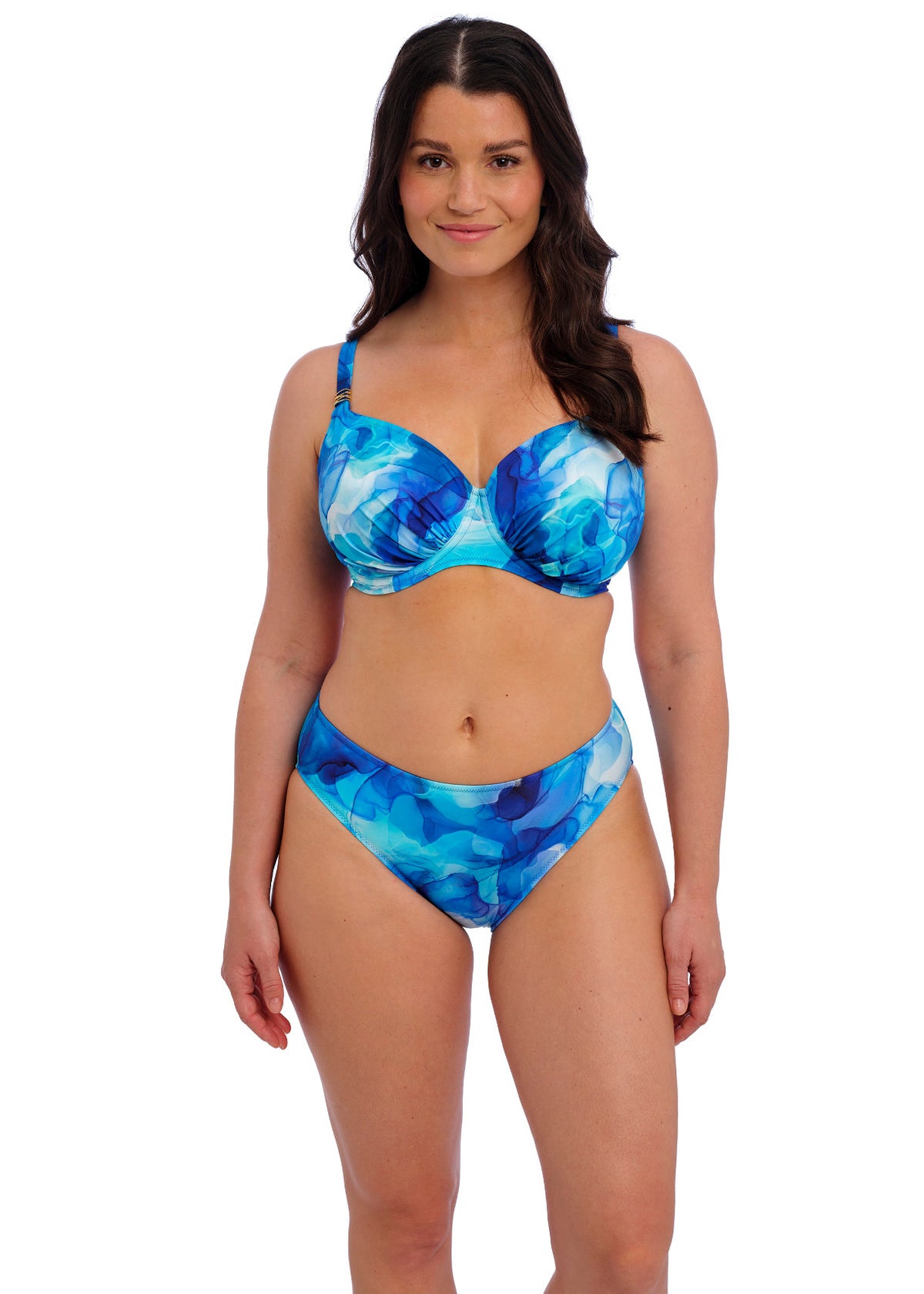 Saunton Sands Mid Rise Bikini Brief - Dazzling Blue
