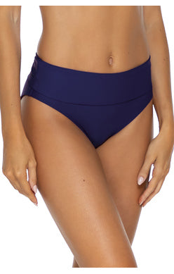 Hannah High Waist Bikini Bottom - Indigo