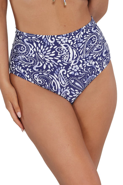 Hannah High Waist Bikini Bottom - Marina