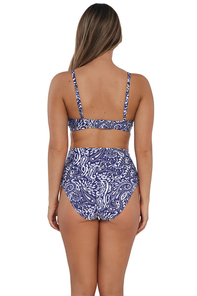 Hannah High Waist Bikini Bottom - Marina
