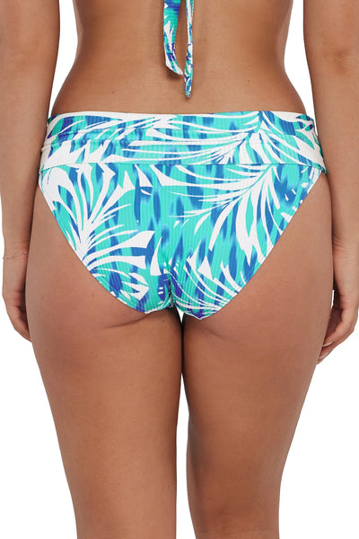 Hannah High Waist Bikini Bottom - Sea Breeze Sandbar Rib