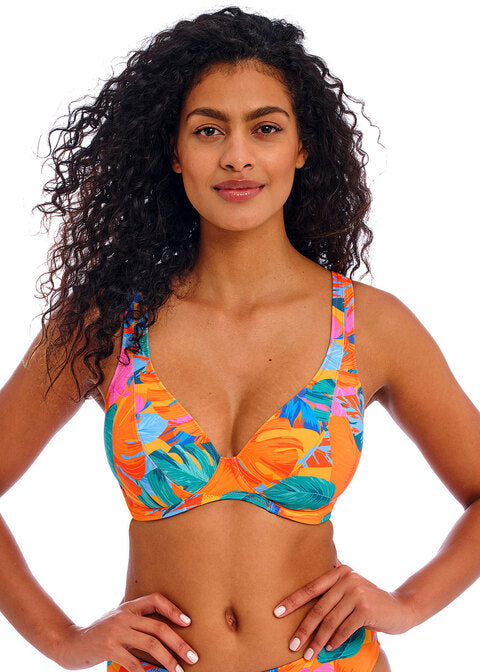 Aloha Coast High Apex Bikini Top - Zest