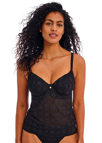 Nomad Nights Plunge Tankini Top - Black