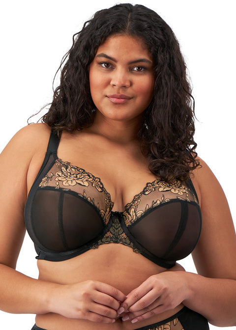 Teagan Plunge Bra - Black/ Almond