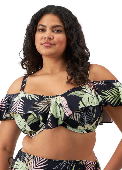 Tropical Retreat Underwire Bikini Top -Black