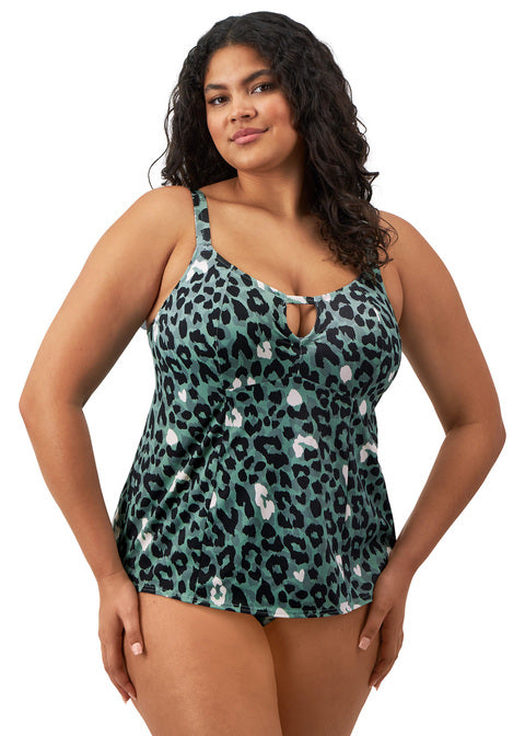 Jungle Bay Non Wired Moulded Tankini Top- Olive