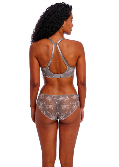 Offbeat Decadence Side Support Bra - Grey / Pink