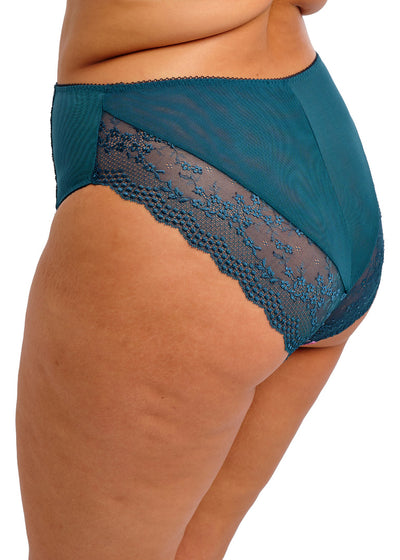 Lucie High Leg Brief - Teal Floral
