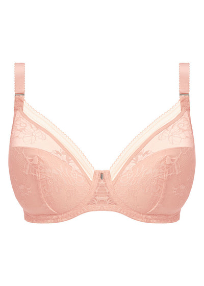 Fusion Lace Padded Plunge Bra - Blush