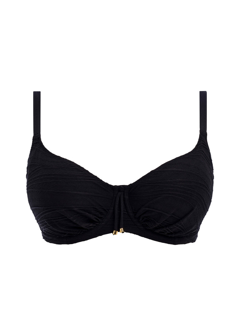 Beach Waves Full Cup Bikini Top - Black