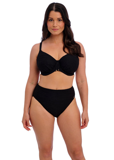 Beach Waves High Waist Bikini Brief - Black