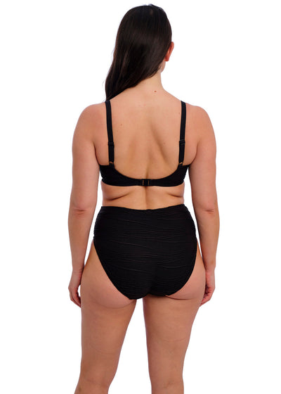 Beach Waves High Waist Bikini Brief - Black