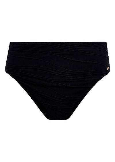 Beach Waves High Waist Bikini Brief - Black