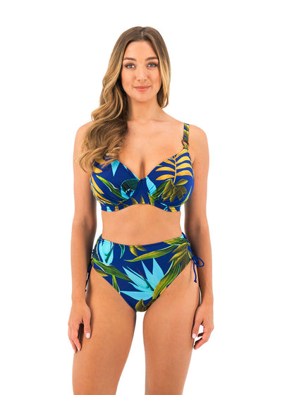 Pichola Gathered Full Cup Bikini Top - Tropical Blue