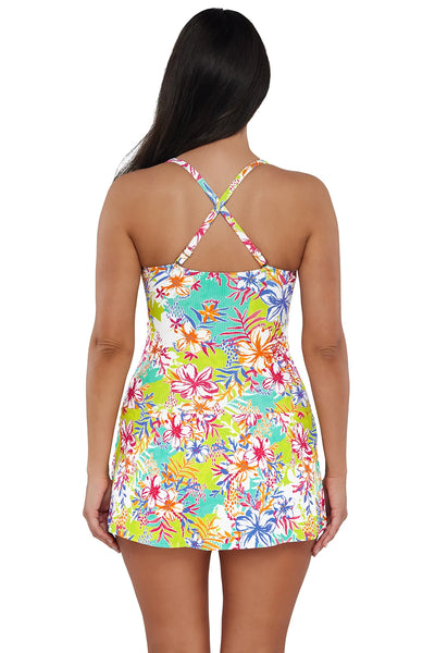 Sienna Swim Dress - Botanical Bliss Sandbar Rib