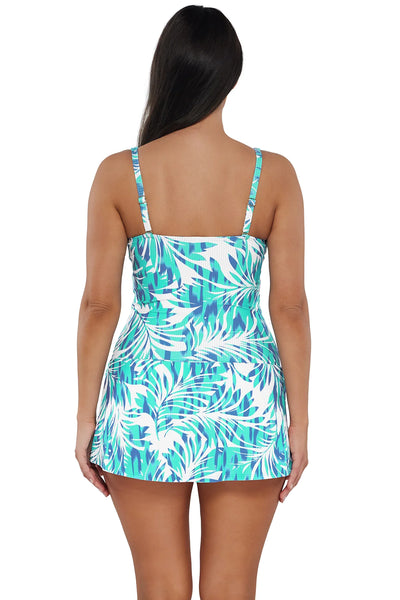 Sienna Swim Dress - Sea Breeze Sandbar Rib