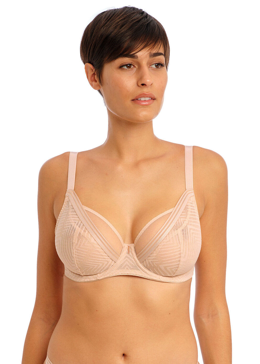 Tailored Underwire High Apex Plunge Bra - Natural Beige