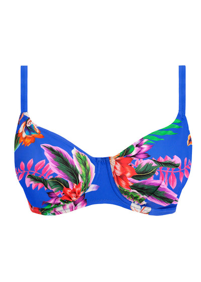 Halkidiki Gathered Full Cup Bikini Top - Ultramarine