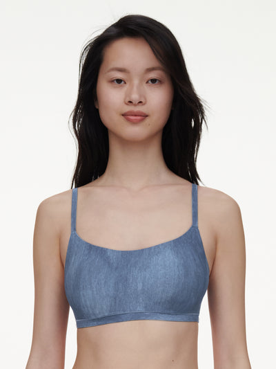 Softstretch Scoop Padded Bralette - Denim