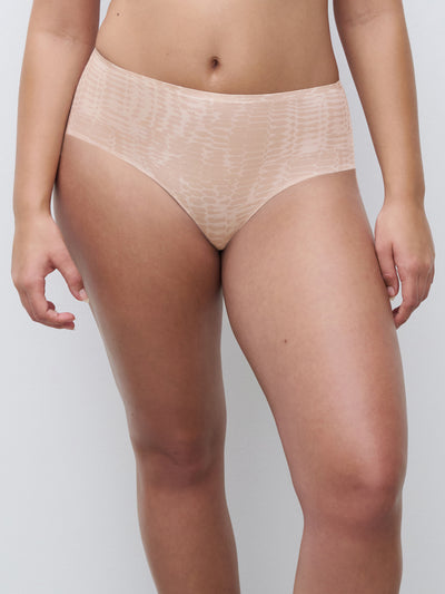 High Waist Thong - Light Snake