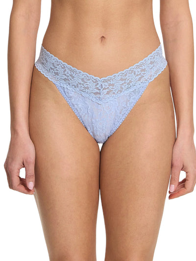 Signature Lace Original Rise Thong - Clarity Blue