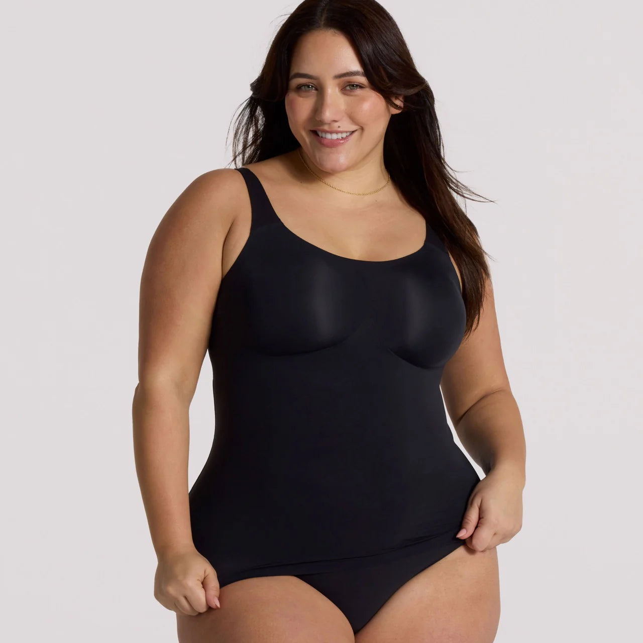 Structured Scoop Bra Tank - Black