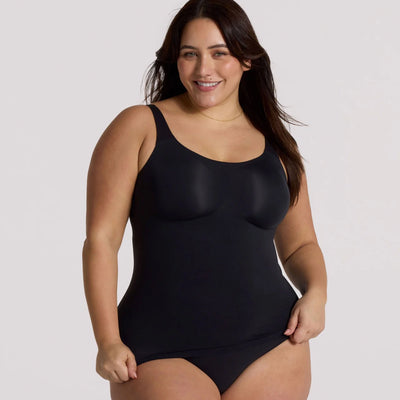 Structured Scoop Bra Tank - Black