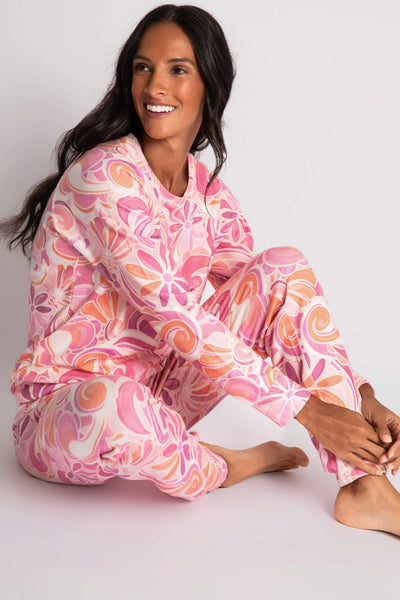 Stay Groovy Band Pant in Pink Sky