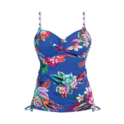 Halkidiki Twist Front Tankini Top - Ultramarine