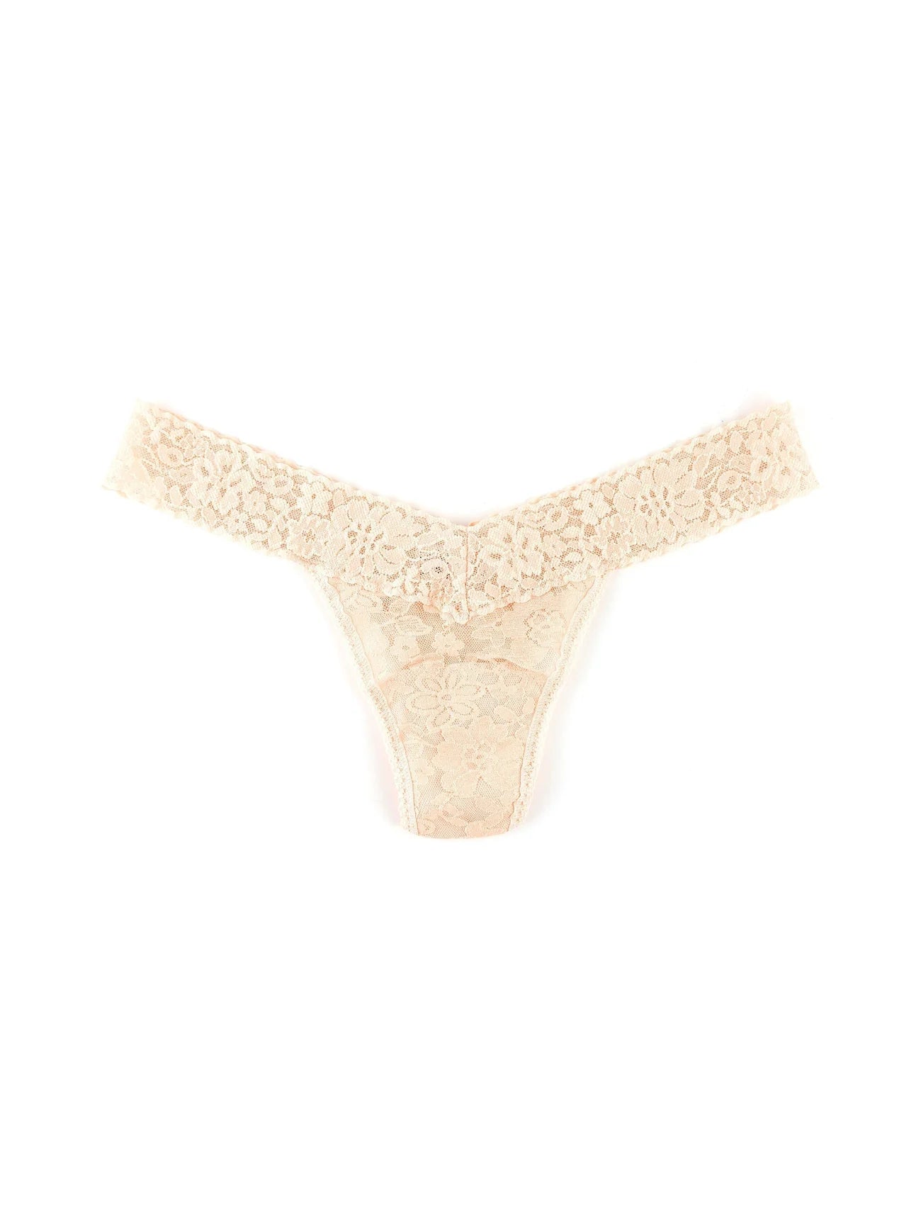 Signature Lace Low Rise Thong In Vanilla by Hanky Panky – My Bare