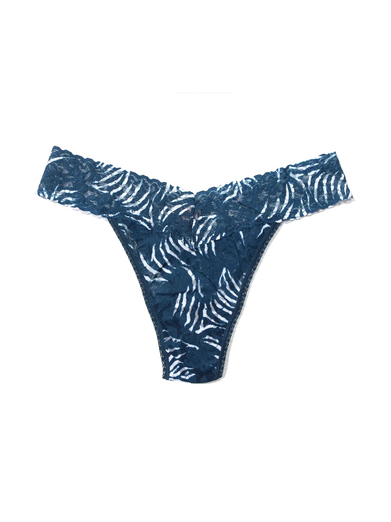 Printed Signature Lace Original Rise Thong - Runaway