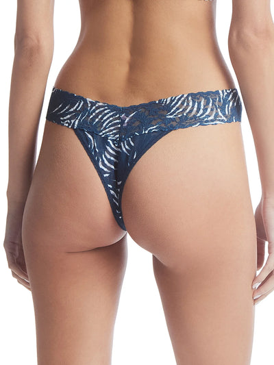 Printed Signature Lace Original Rise Thong - Runaway