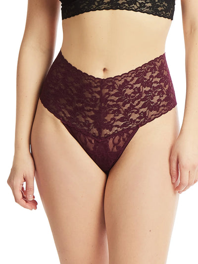 Retro Lace Thong - Dried Cherry