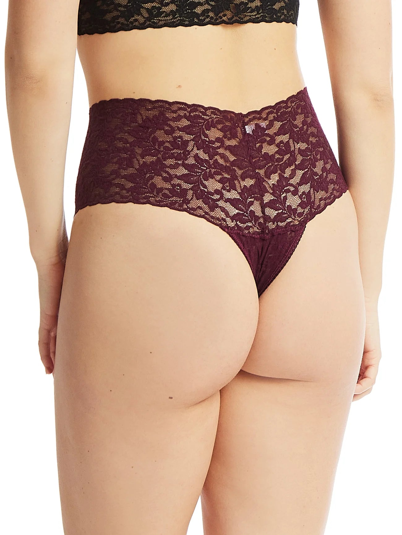 Retro Lace Thong - Dried Cherry