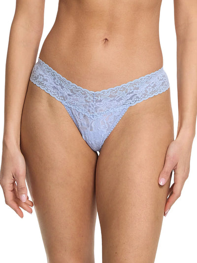 Signature Lace Low Rise Thong - Clarity Blue