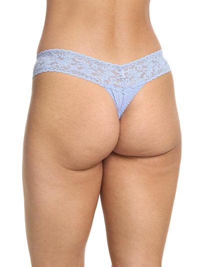 Signature Lace Low Rise Thong - Clarity Blue
