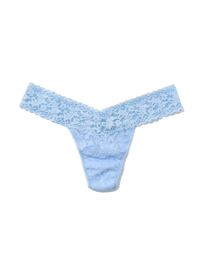 Signature Lace Low Rise Thong - Clarity Blue