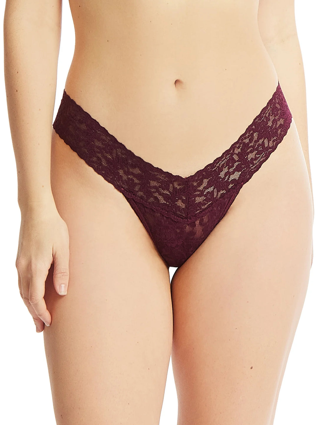 Signature Lace Low Rise Thong In Dried Cherry by Hanky Panky – My Bare Essentials Signature Lace Low Rise Thong In Dried Cherry by Hanky Panky – My Bare Essentials