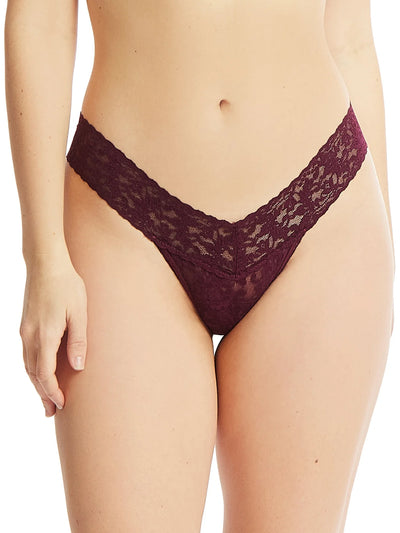 Signature Lace Low Rise Thong - Dried Cherry