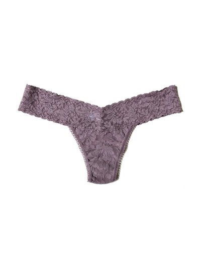 Signature Lace Low Rise Thong - Dusk