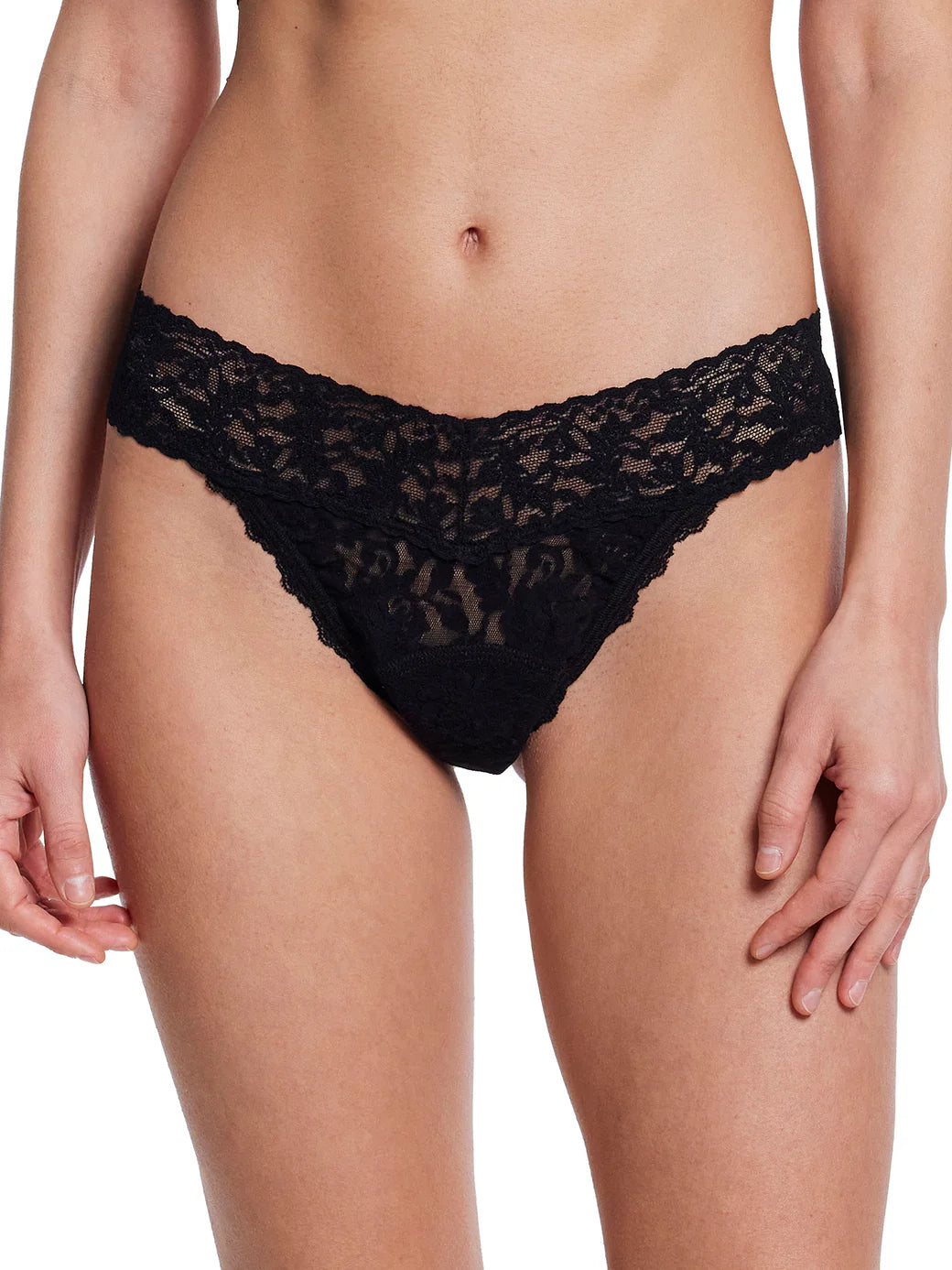 Signature Lace Leakproof Original Rise Thong - Black