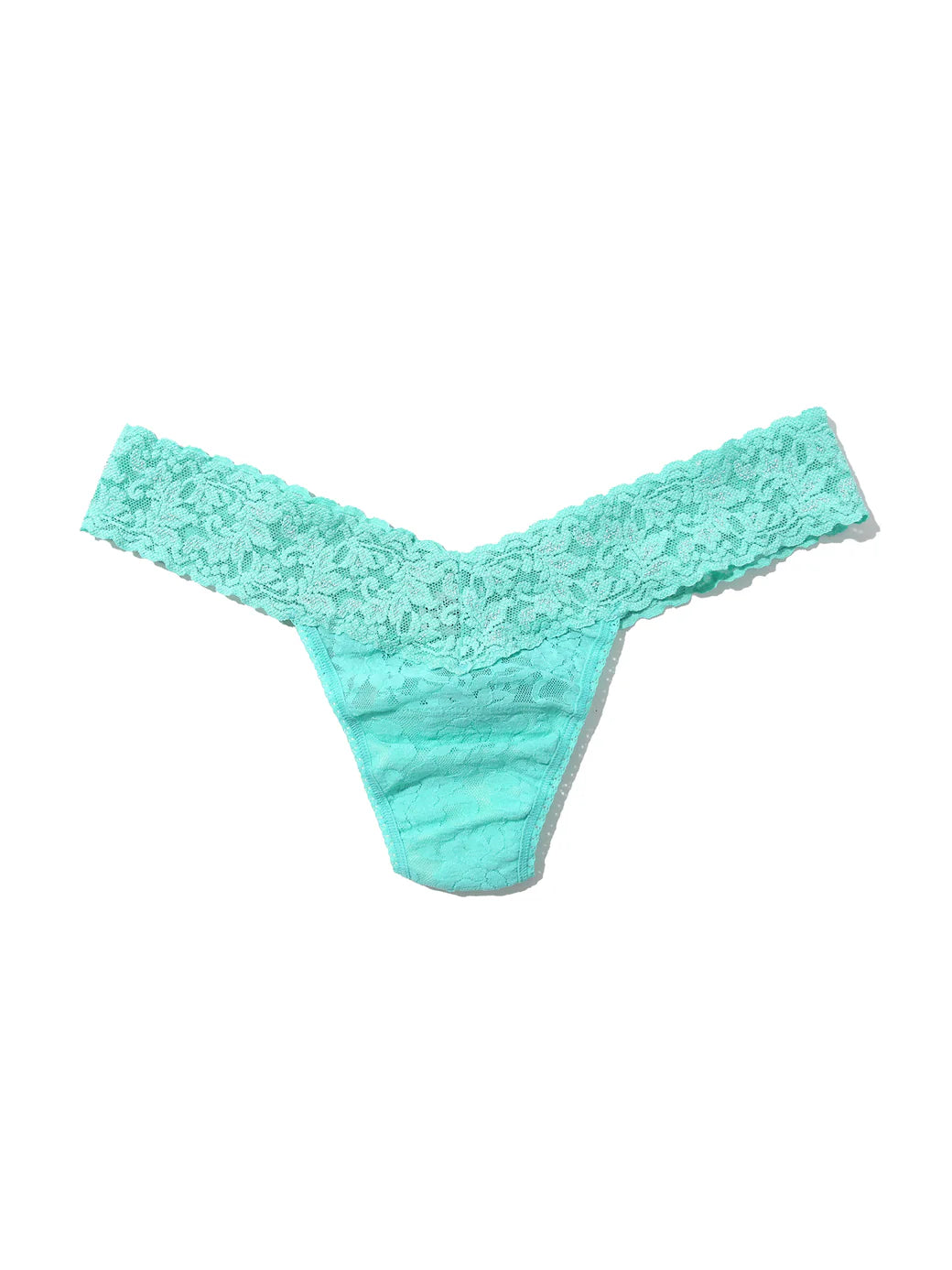 Signature Lace Low Rise Thong - Sea You Later Green