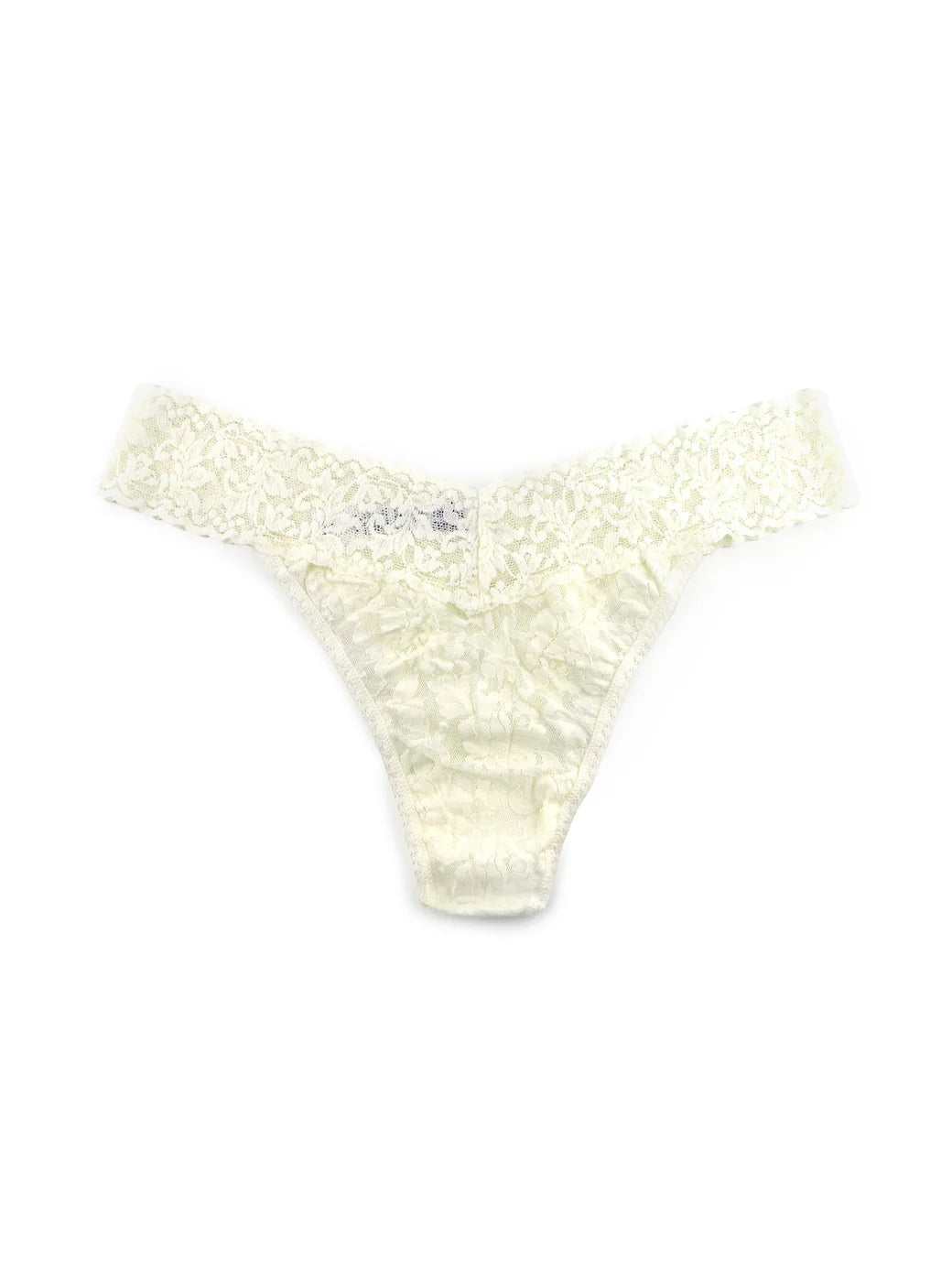 Signature Lace Original Rise Thong - Marshmallow