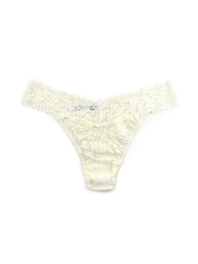 Signature Lace Original Rise Thong - Marshmallow