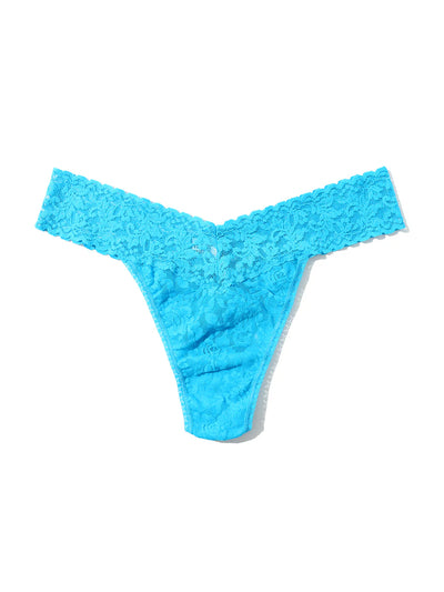 Signature Lace Original Rise Thong - Mediterranean Sea Blue