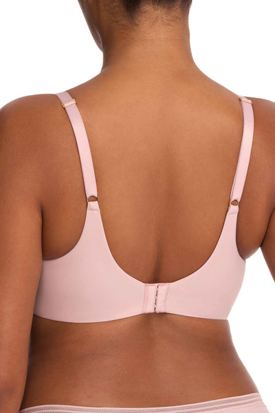 Love Lace Full Coverage Plunge T-Shirt Bra - Pink Pearl / Warm White