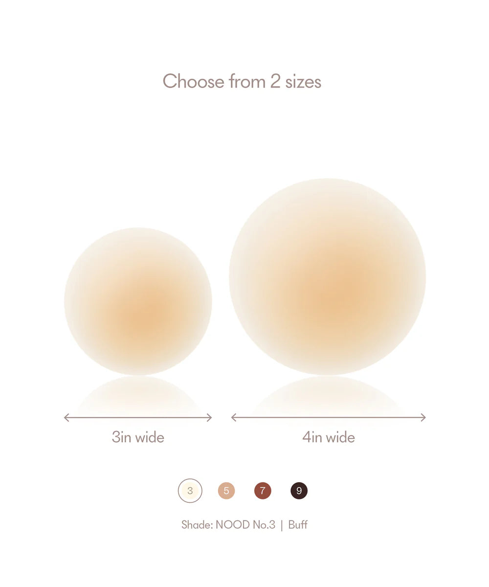 No-Show Adhesive Nipple Covers - Buff 4 Inch