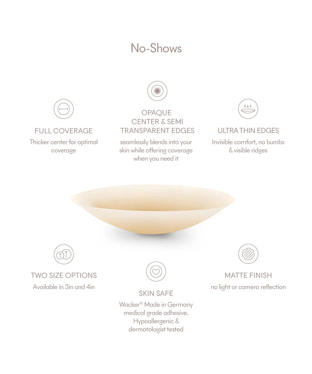 No-Show Adhesive Nipple Covers - Bronze 3 inch