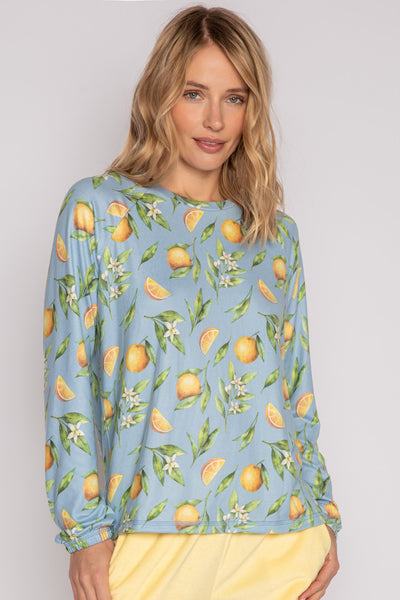 Orange Juice Long Sleeve Top - Ice Blue