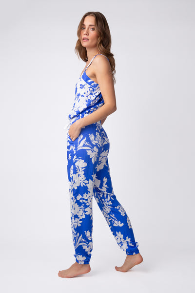 Electric Bloom Banded Pant - Electric Blue